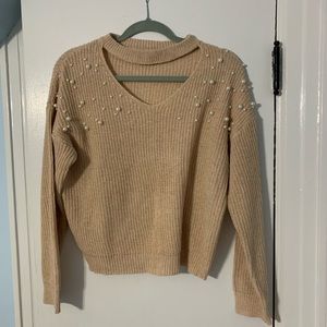 Sweater with pearl detailing
